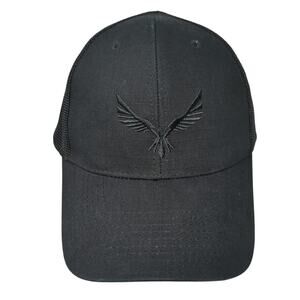 Virtus Strapback Baseball Cap Black One Size Adjustable Embroidered 6 Panel